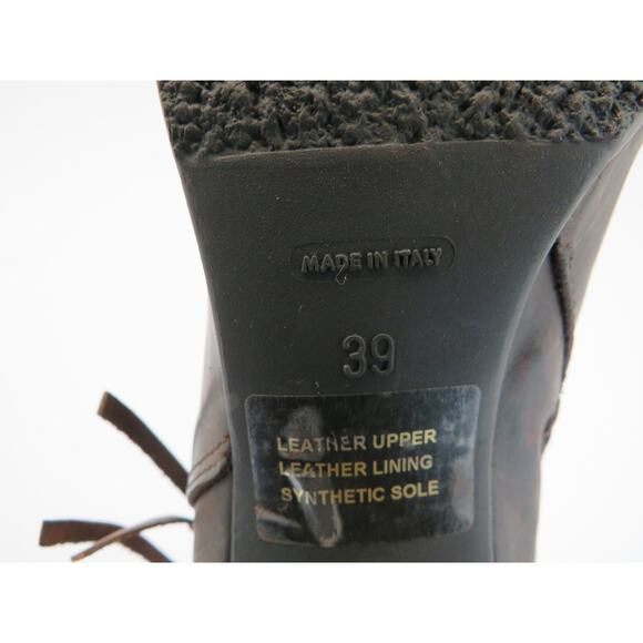 Charles By Charles David Brown Leather Zip Fringe Ankle Boots Womens Sz 39 EUR - Picture 11 of 12